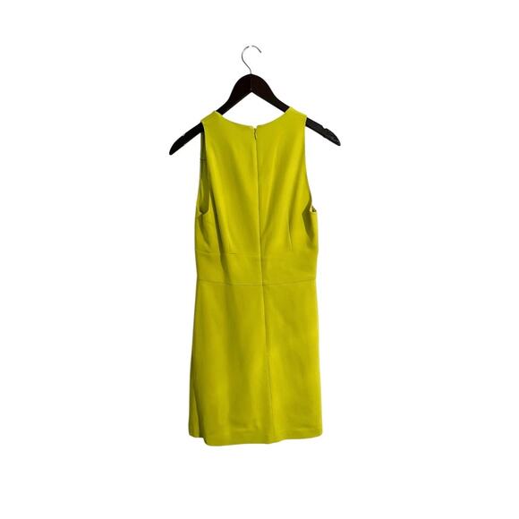 A.L.C. Gia Crew Neck Sleeveless Mini Dress in Cactus Yellow Green Size 6 - Picture 3 of 5